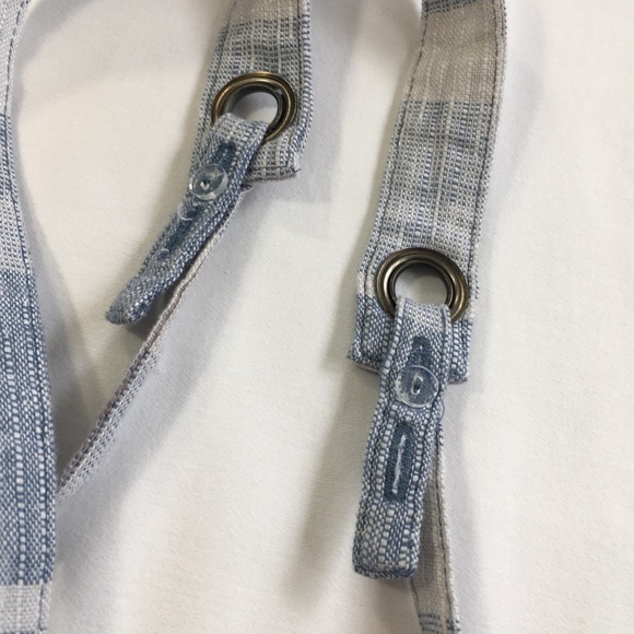 FREE PEOPLE Suspender Checkered Blue Skirt - Picture 13 of 14